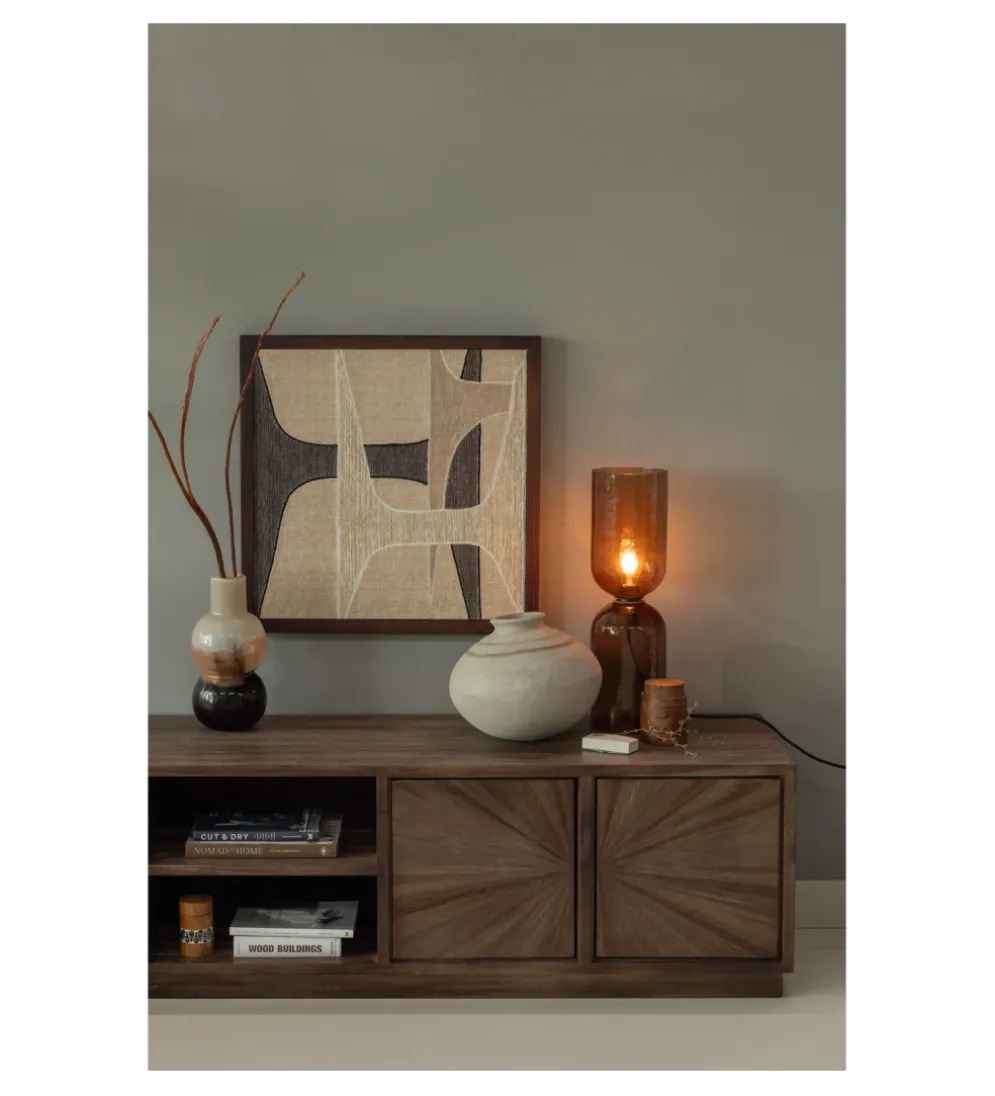 Stolik pod TV SUN 200 cm drewno teak brązowy