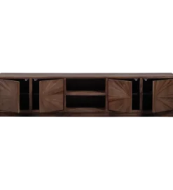 Stolik pod TV SUN 200 cm drewno teak brązowy
