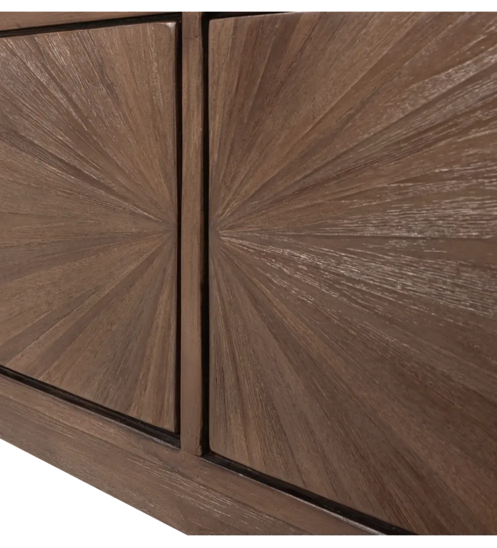 Stolik pod TV SUN 200 cm drewno teak brązowy