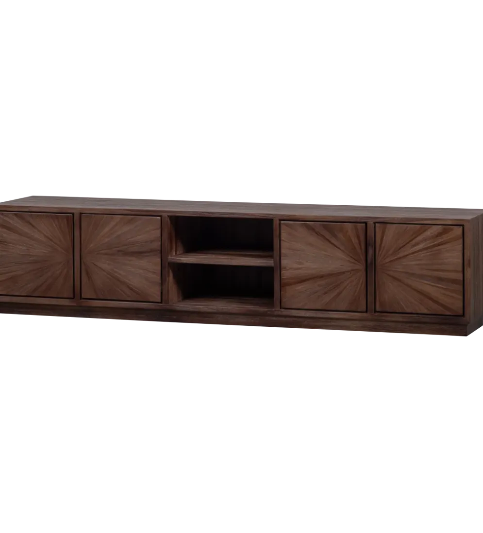 Stolik pod TV SUN 200 cm drewno teak brązowy