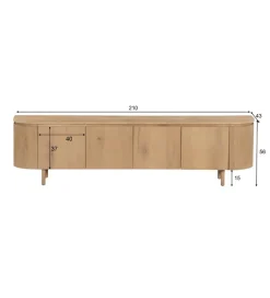 Stolik pod TV Tobago 210 cm naturalny