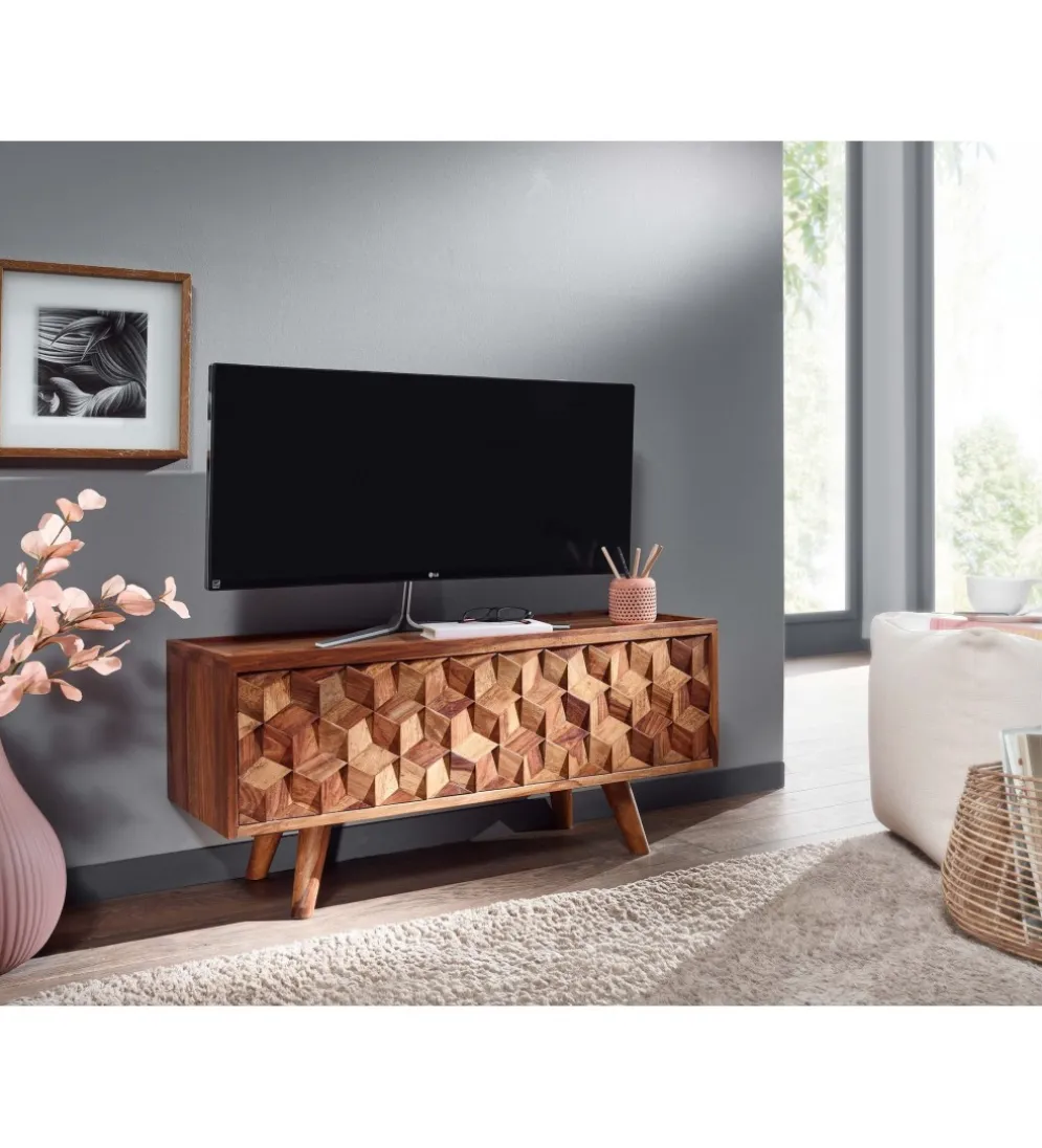 Stolik pod TV VENLO 92 cm drewno sheesham