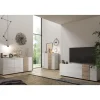 Stolik pod TV VENUS 181 cm biały z dodatkiem koloru dąb Cadiz