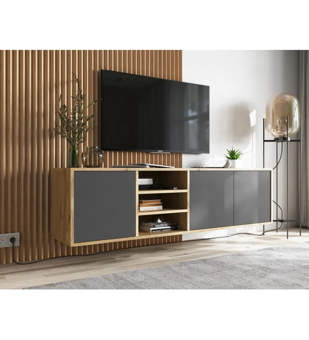 Stolik Pod Tv wiszący Apollo 150 Cm antracytowy