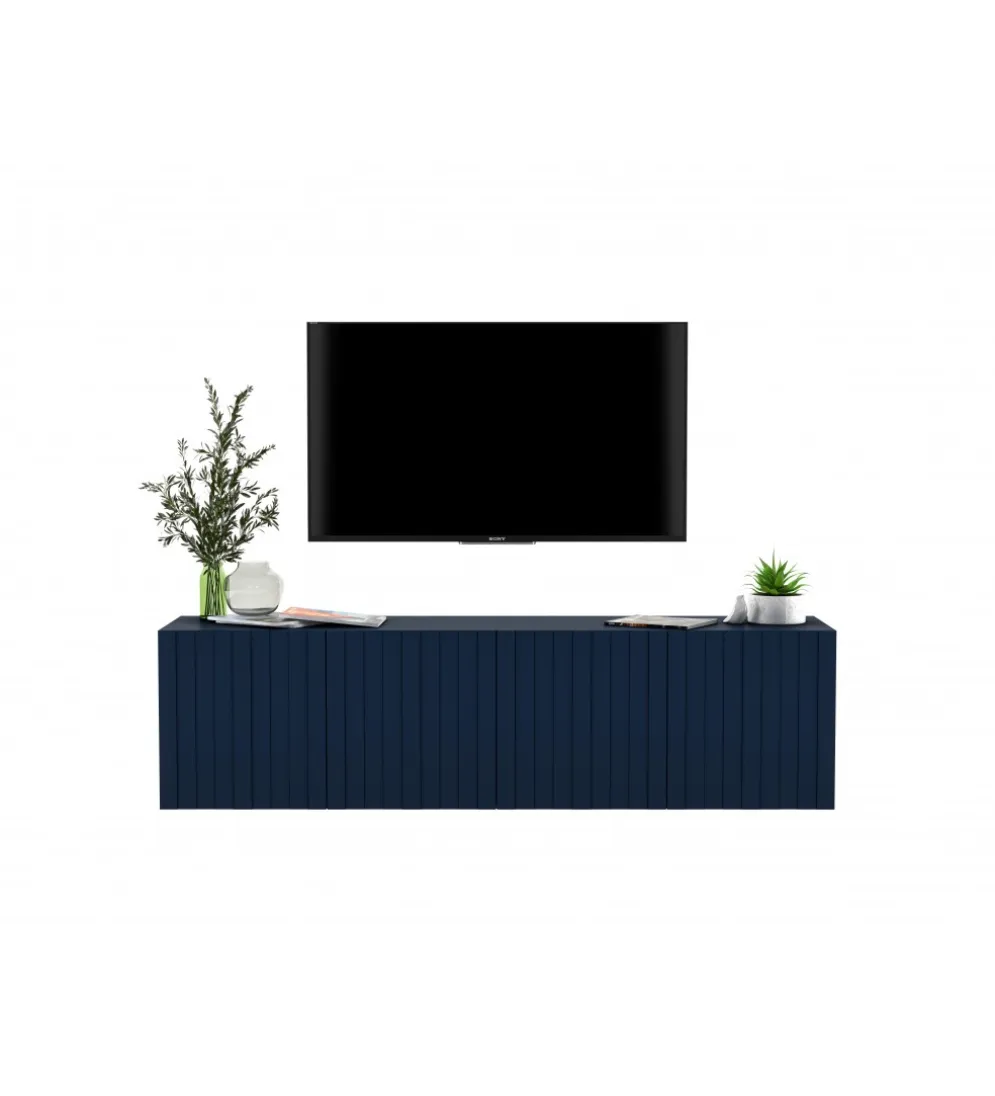 Stolik pod TV wiszący ELPIS 150 cm granatowy