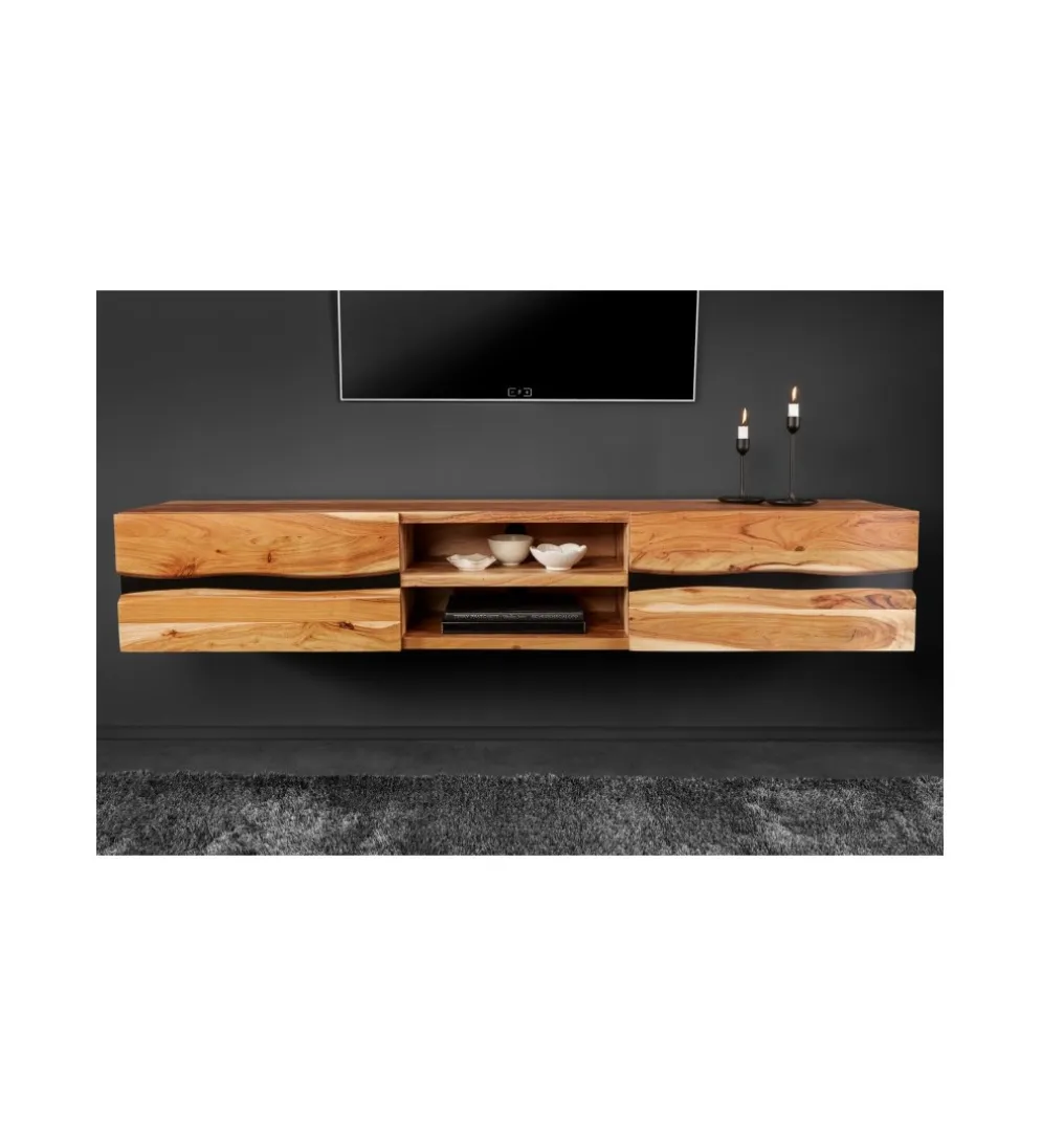 Stolik pod Tv wiszący EUFRAT Amazonas 160 cm drewno akacja