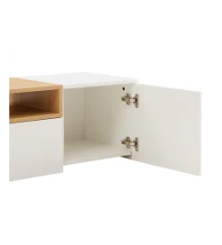 Stolik pod TV wiszący LOFT 160 cm biało naturalna