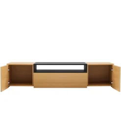 Stolik pod TV wiszący LOFT 160 cm naturalna czarna
