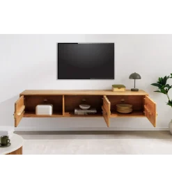 Stolik pod TV wiszący MYSTIC LIVING 160 cm drewno akacja