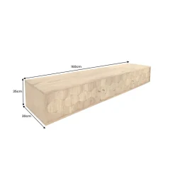 Stolik pod TV wiszący MYSTIC LIVING 160 cm drewno akacja