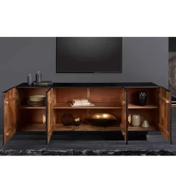 Stolik pod TV wiszący SWEET GOLDEN SUNSET 177 cm drewno mango