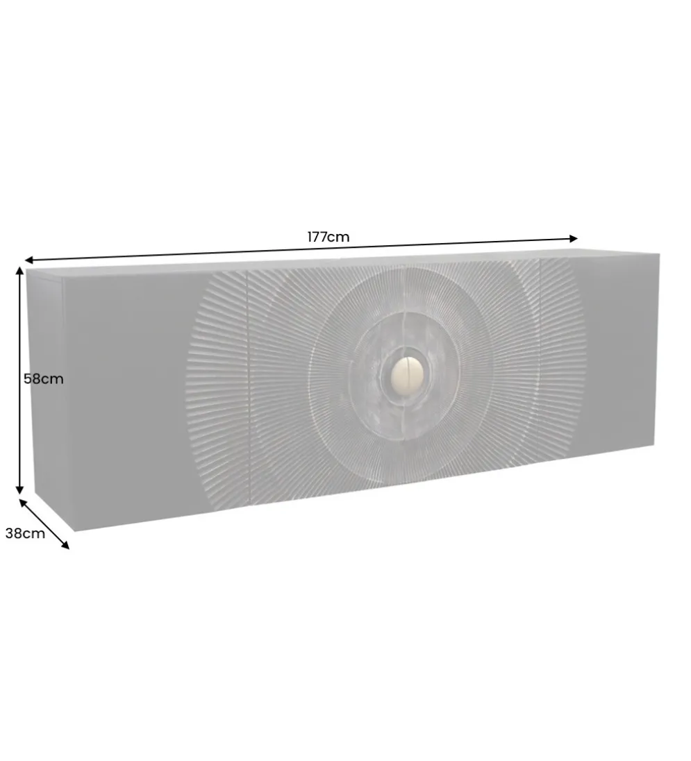 Stolik pod TV wiszący SWEET GOLDEN SUNSET 177 cm drewno mango