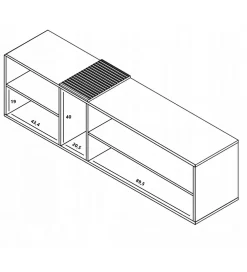 Stolik pod TV wiszący VANTA 160 cm antracyt mat