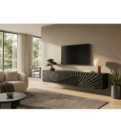 Stolik pod TV wiszący ZEUS Scorpion 200 cm drewno mango