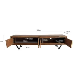 Stolik pod TV WOHNLING 160 cm drewno sheesham