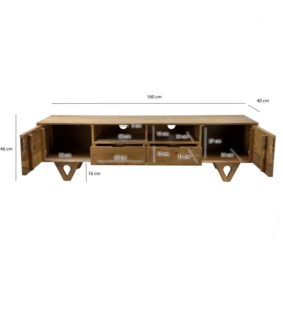 Stolik pod TV WOHNLING 160 cm drewno akacja