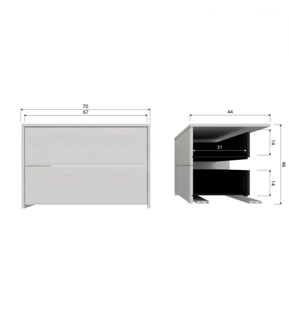 Stolik pod TV YISSA 70 cm szara