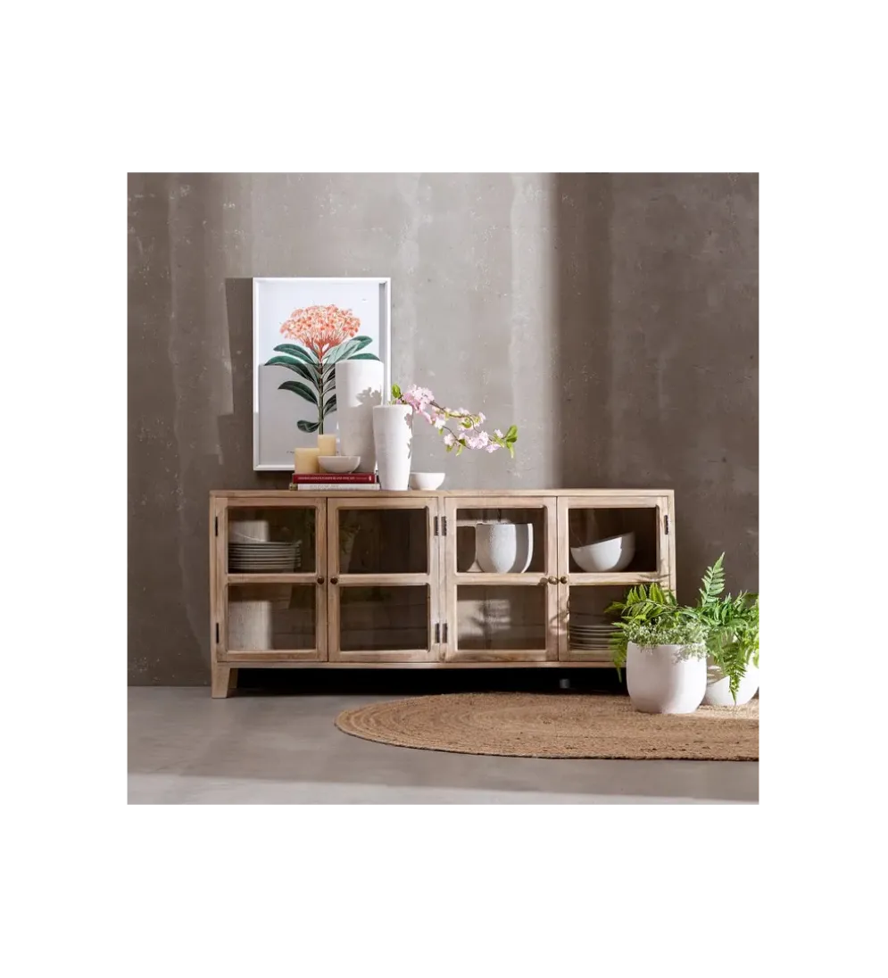 Stolik TV Witryna Iron Craft II160 cm drewno mango