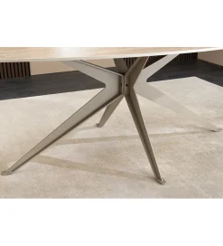Stół owalny TRAVERTIN 220 cm ceramika w optyce trawertynu