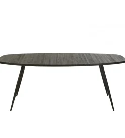 Stół owalny ZAMBIA 200 cm drewno teak czarny