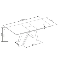 Stół rozkładany CAPITAL 160 cm - 200 cm w kolorze dąb złoty
