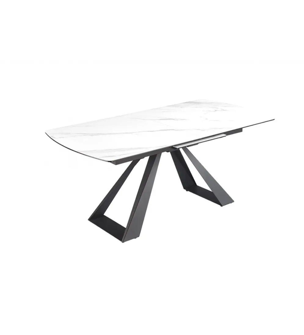 Stół rozkładany CONCORD 180 do 230 cm ceramika w optyce białego marmuru