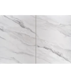 Stół rozkładany DANCAN 160 cm - 220 cm ceramika w optyce białego marmuru