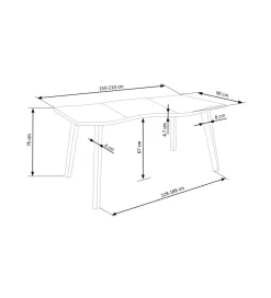 Stół rozkładany DICKSON 150 cm - 210 cm w optyce dąb naturalny