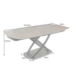 Stół rozkładany INCEPTION od 130 do 190 cm ceramiczny blat