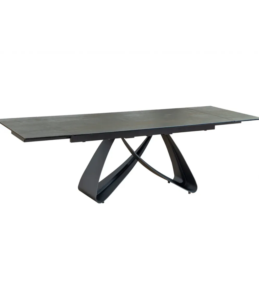 Stół rozkładany INFINITY 180 cm 220 cm 260 cm rdzawoczarny ceramika
