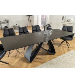 Stół rozkładany INFINITY 180 cm 220 cm 260 cm rdzawoczarny ceramika