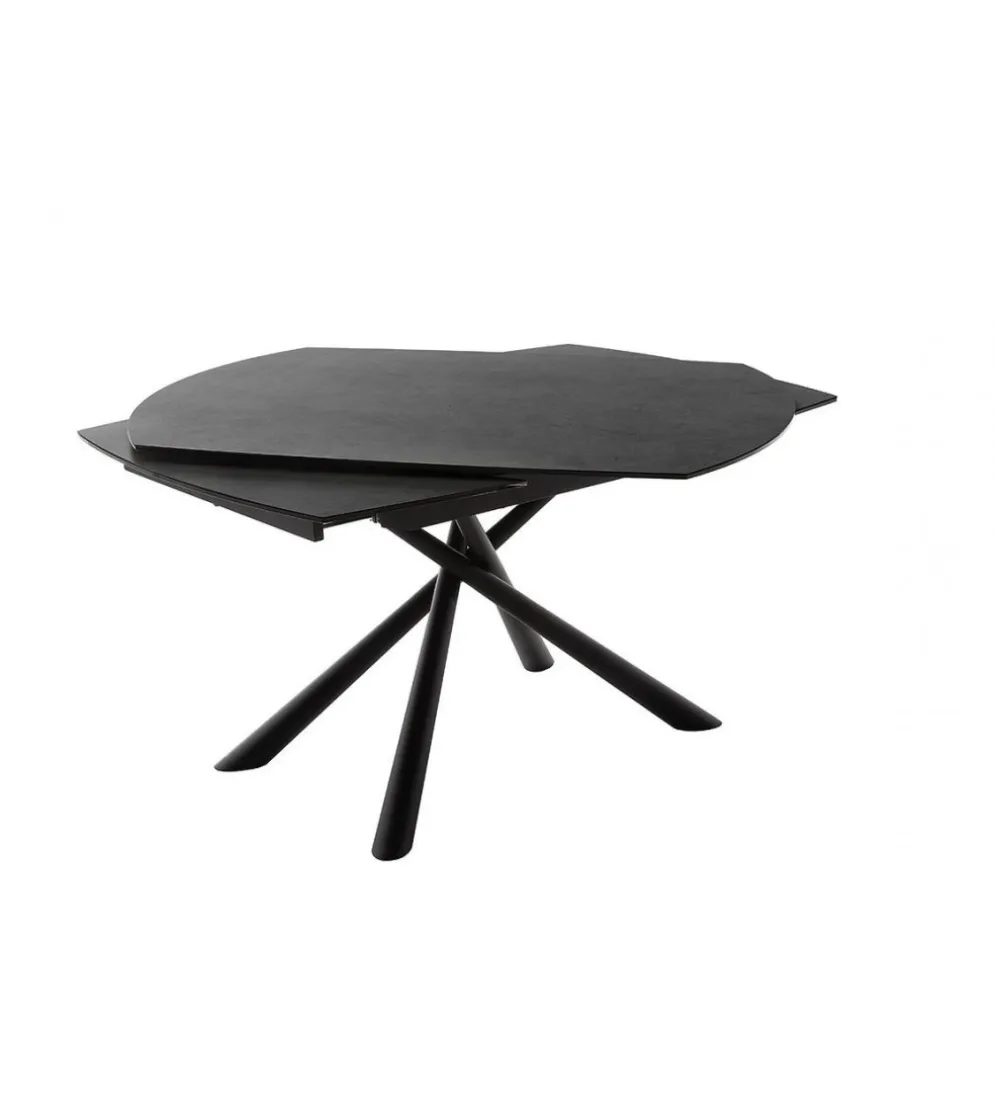 Stół Rozkładany NICOSIA 130 Cm - 190 Cm Ceramika antracyt