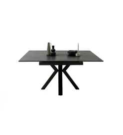 Stół rozkładany PALLINI 150 cm x 90 cm - 120 cm - 150 cm ceramika antracytowy
