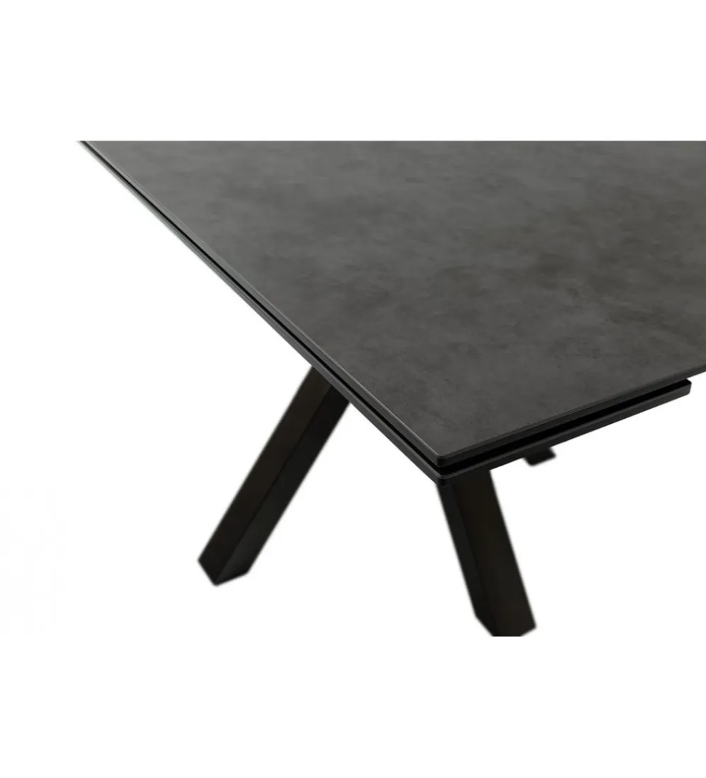 Stół rozkładany PALLINI 150 cm x 90 cm - 120 cm - 150 cm ceramika antracytowy