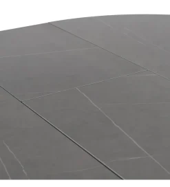 Stół rozkładany PATARASO 120 cm ceramika szara nogi czarne