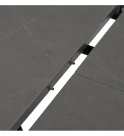 Stół rozkładany PATARASO 120 cm ceramika szara nogi czarne