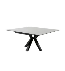 Stół rozkładany PAULLINI 150 cm x 90 cm - 120 cm - 150 cm Ceramika jasnoszara