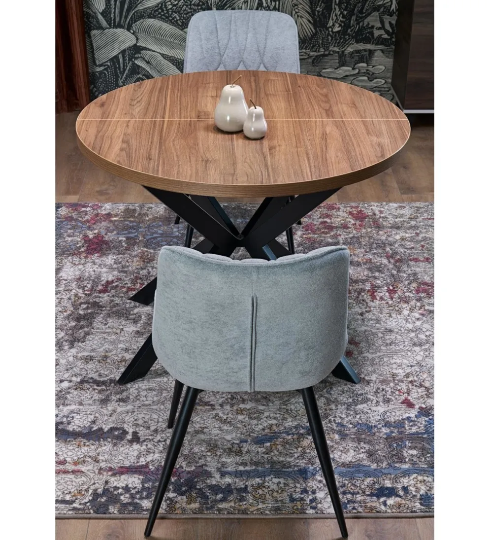 Stół rozkładany PERONI II 100 cm - 250 cm w optyce drewna orzech