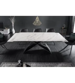 Stół rozkładany PLATON Prometheus 180 cm - 260 cm ceramika w optyce marmuru