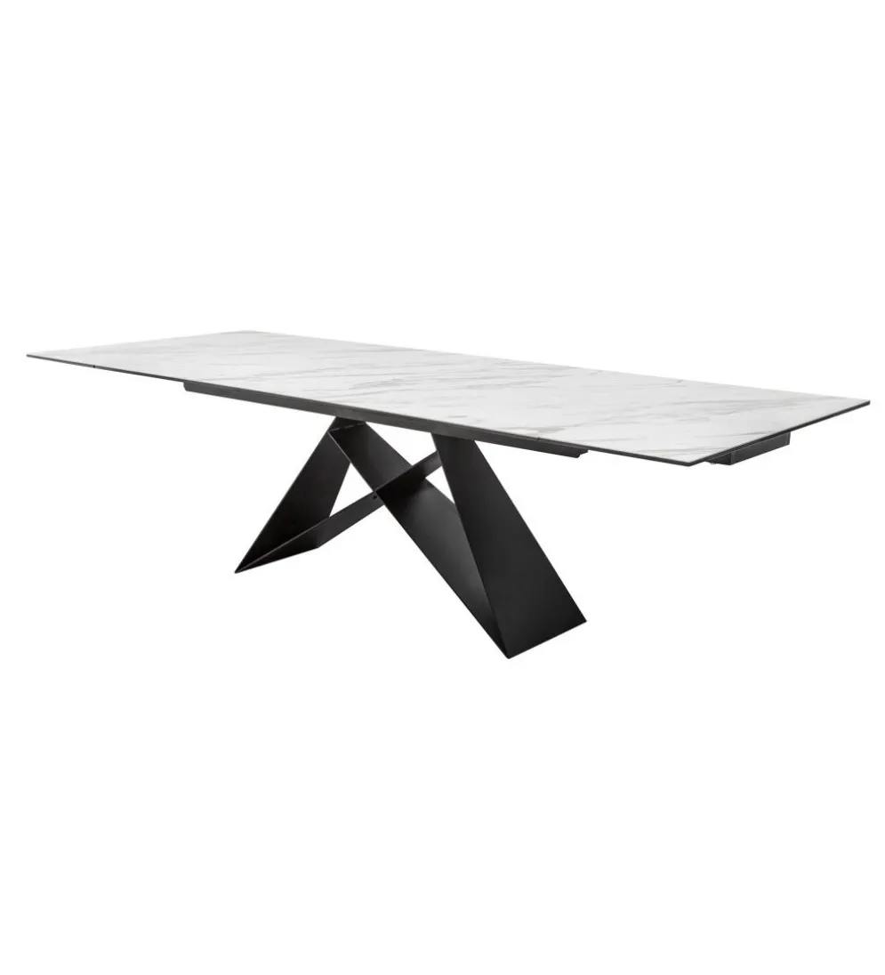 Stół rozkładany PLATON Prometheus 180 cm - 260 cm ceramika w optyce marmuru