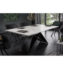 Stół rozkładany PLATON Prometheus 180 cm - 260 cm ceramika w optyce marmuru