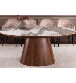 Stół rozkładany UNIQUE od 160 do 200 cm naturalny ceramiczny blat