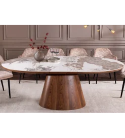 Stół rozkładany UNIQUE od 160 do 200 cm naturalny ceramiczny blat
