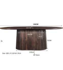 Stół SELVETOR 230 cm drewno mango w kolorze orzecha