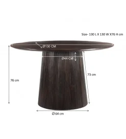 Stół SELVETOR 130 cm w kolorze orzecha