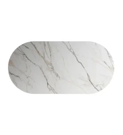 Stół TRANKY 180 x 90 cm ciemno brązowy blat ceramika