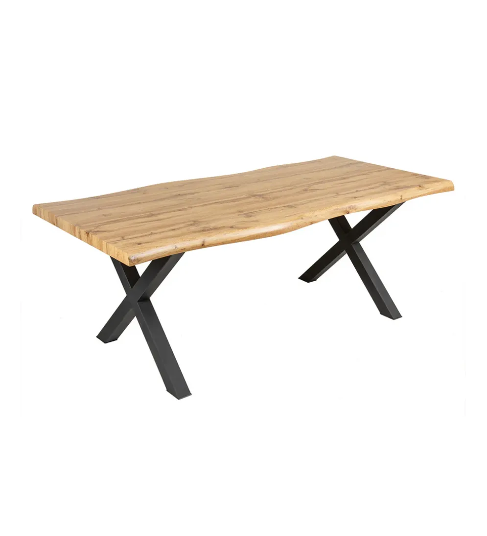 Stół WILD 160 cm nogi X wygląd naturalnego dębu