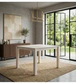 Stół WOHNLING 80 cm drewno mango białe wykończenie
