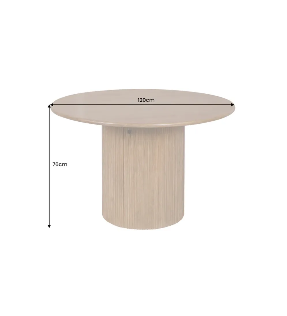 Stół z szafką TRES CHIC 120 cm drewno mango brązowy