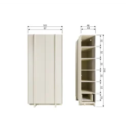 Szafa BASU 210 cm drewno sosny dust